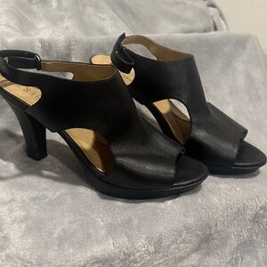Naturalizer Black Open-Toe Heels